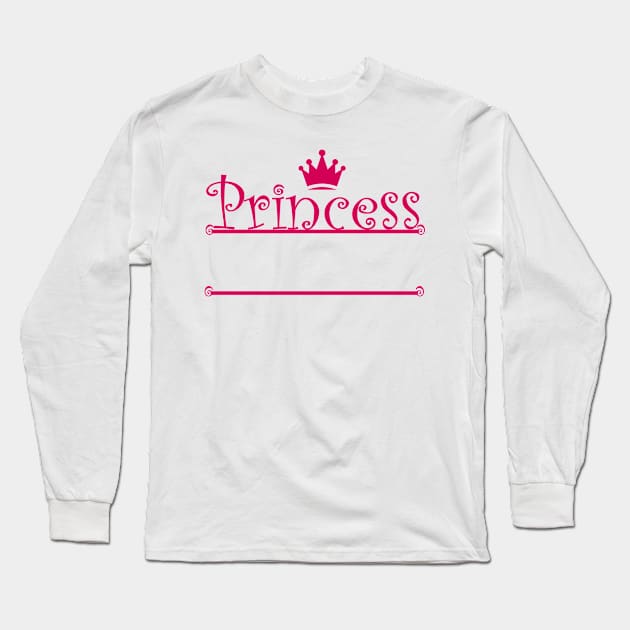 Princess Pink Long Sleeve T-Shirt by Usea Studio